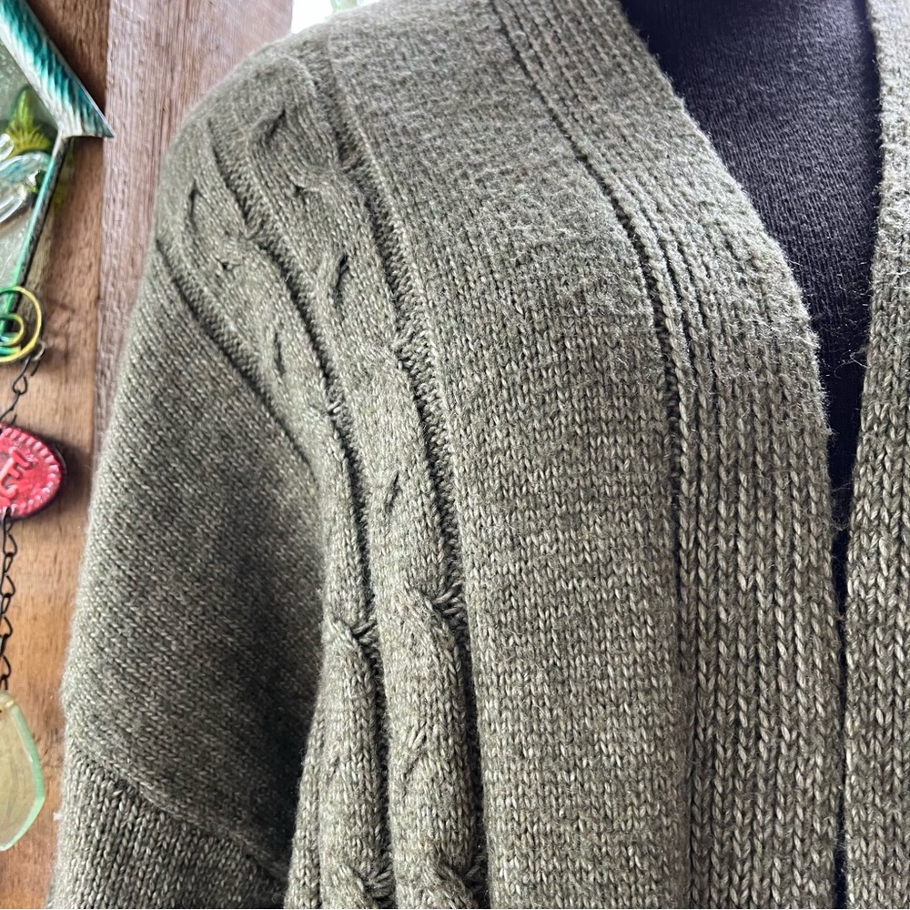 Maurices Sage Heather Soft Long Sleeve Open Front Pockets Cardigan Sweater XL - Picture 3 of 10